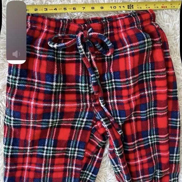 Alexander Del Rossa Pajamas Medium Men's  Plaid Red Unisex Fleece 2-piece