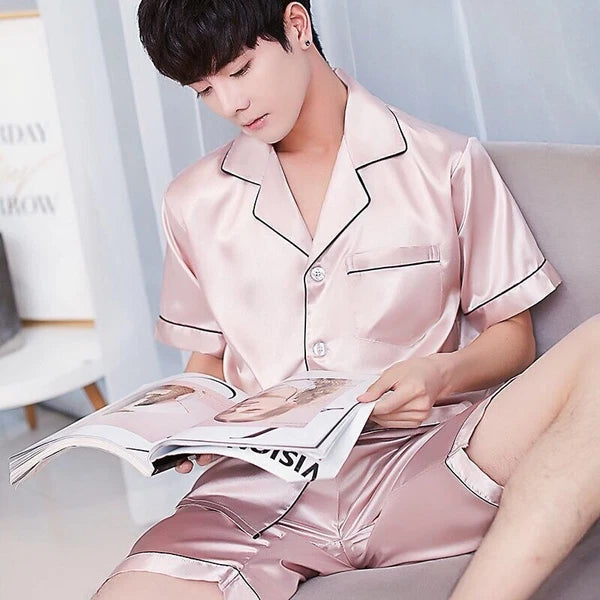 Bathrobe Men Satin Silk Robe Embroidery Dragon Kimono Sleepwear Fashion Style