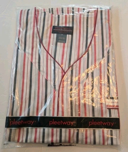Pleetway Vintage Mens 3XL 2pc Pajama Set Pullover Long Sleeve/Elastic-Snap Pants