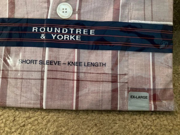 NWT Roundtee & Yorke Mens XL Short Pajama 2PC Set Cotton Polyester Burgandy