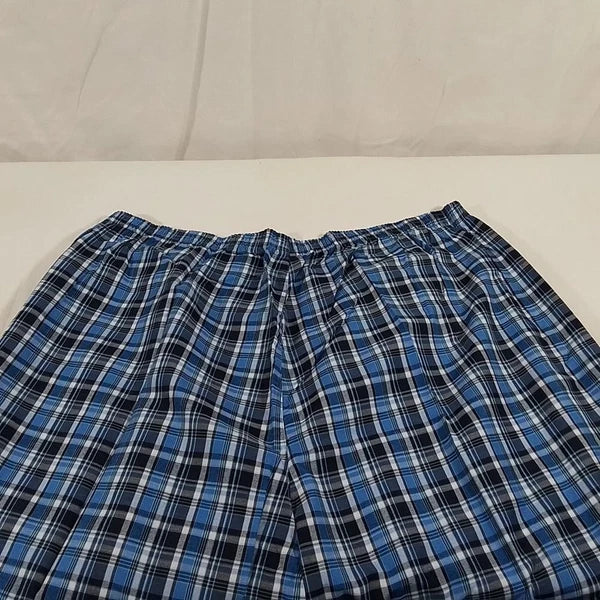 Men's Hanes Broadcloth Long Sleeve Pajama Set - Blue Plaid - XL - NWT