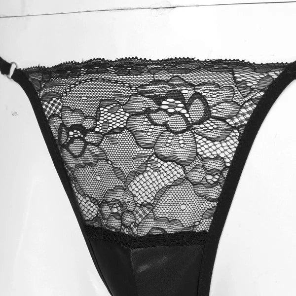 Man Nightwear See Through Set Gay Crossdress Transparent Lingerie Silky Satin