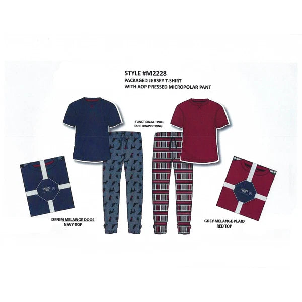 CASUAL TIME - Men's Two Piece Pressed Micropolar Pajama Set(Gift Packaged)