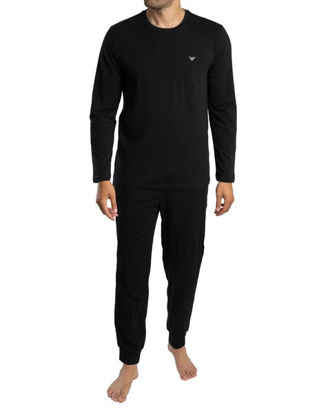 Emporio Armani Men's Long Sleeved Pyjama Set, Black