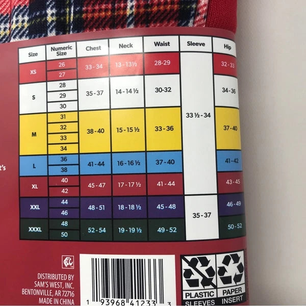 Member's Mark 2 Piece Let It Snow Pajama Set, Men's Size L - Red/Multi