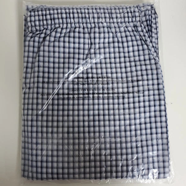 Fruit of the Loom Pajama Lounge Set Men Size 4XL Navy Plaid Check Drawstring NEW