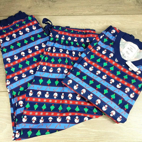NEW Boux Avenue Multi Festive Mens PYJAMA SET Lounge Christmas Print LARGE A751