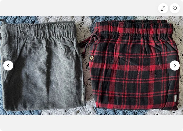 Eddie Bauer Mens 2PK Flannel Sleep Pajama Bottoms(Red Plaid/DK GRAY L)NWOT